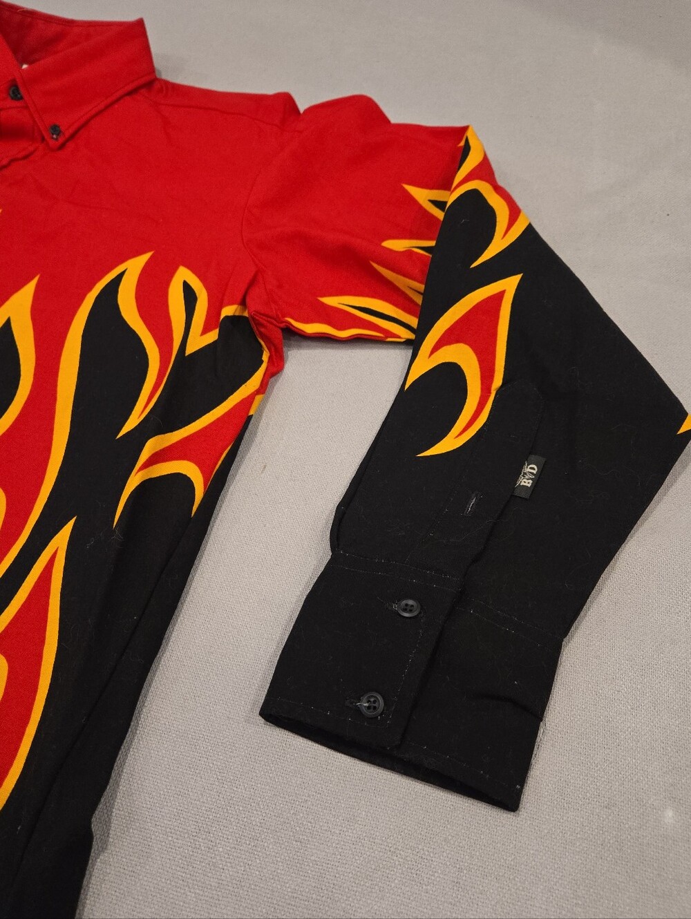 Vintage Brooks & Dunn Shirt Mens Large Red Black Flame Western Cowboy USA 90s - Picture 4 of 9